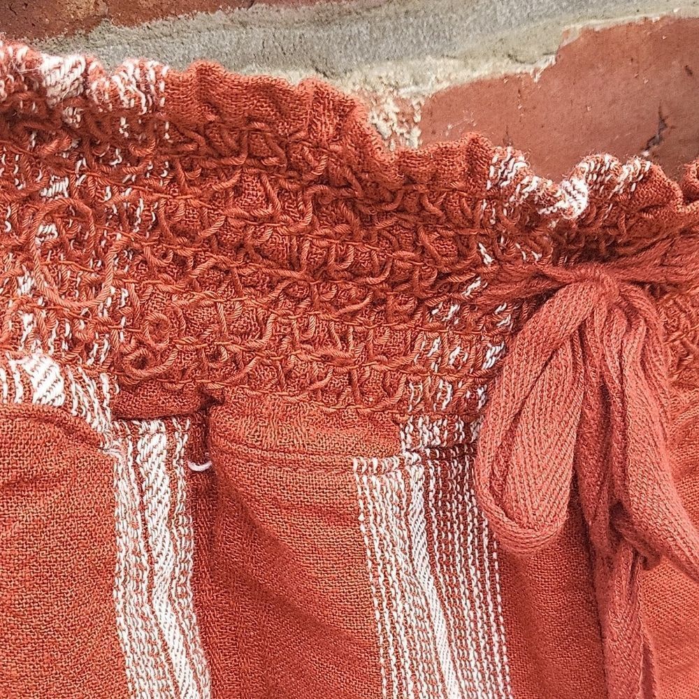 REWASH Striped Casual Pants - Rust and White - Picture 6 of 8